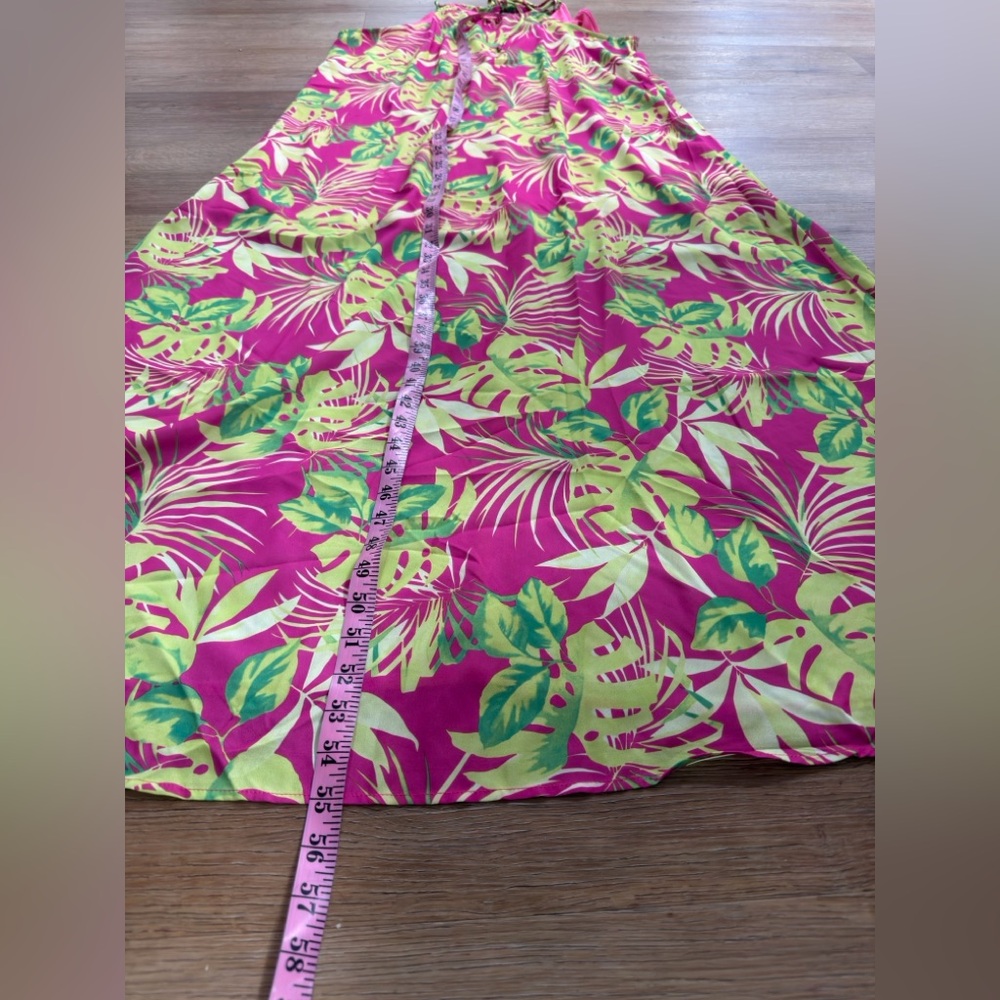 Tropical Pink and Green Maxi Dress - Picture 2 of 6